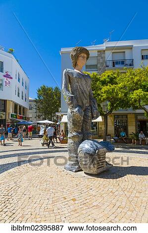 "Modern sculpture by the Portuguese artist Joao Cutileiro, 1973, depiction of King Joao Sebastiao, town centre of Lagos, Algarve, Portugal, Europe" View Large Photo Image Stock Photo - "Modern sculpture by the Portuguese artist Joao Cutileiro, 1973, depiction of King Joao Sebastiao, town centre of Lagos, Algarve, Portugal, Europe". Fotosearch