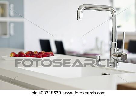 "Modern sink in a kitchen, Germany, Europe" View Large Photo Image Stock Photo - "Modern sink in a kitchen, Germany, Europe". Fotosearch