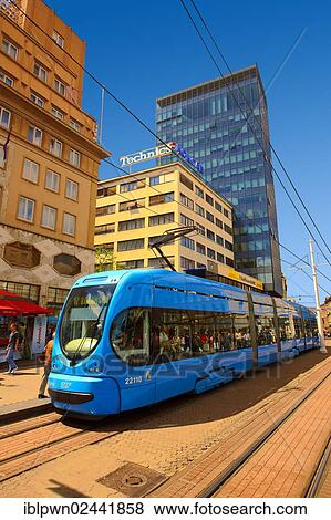 "Modern tram, Ban Josip Jelacic Square, Zagreb, Croatia, Europe" View Large Photo Image Stock Photo - "Modern tram, Ban Josip Jelacic Square, Zagreb, Croatia, Europe". Fotosearch
