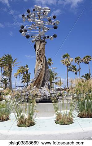 "Modern wind chimes, steel and aluminum, on the Lago de Martianez, artwork by Cesar Manrique, Puerto de la Cruz, Tenerife, Canary Islands, Spain, Europe" View Large Photo Image Stock Photo - "Modern wind chimes, steel and aluminum, on the Lago de Martianez, artwork by Cesar Manrique, Puerto de la Cruz, Tenerife, Canary Islands, Spain, Europe". Fotosearch
