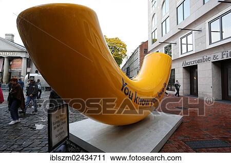 "Modern yellow sculpture, Faneuil Hall Marketplace, Boston, Massachusetts, USA" View Large Photo Image Stock Image - "Modern yellow sculpture, Faneuil Hall Marketplace, Boston, Massachusetts, USA". Fotosearch