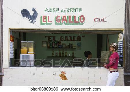 Stock Photograph - "Modest bar, Old Havana, Havana, Cuba, North America". Fotosearch