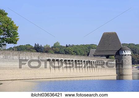 "Moehnetalsperre dam on lake Moehnesee, Mohnesee, North Rhine-Westphalia, Germany, Europe" View Large Photo Image Stock Image - "Moehnetalsperre dam on lake Moehnesee, Mohnesee, North Rhine-Westphalia, Germany, Europe". Fotosearch