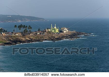 Stock Photo - "Mohijedin Sher Darga Sherif mosque on a peninsula, Vizhinjam, Kerala, India, Asia". Fotosearch