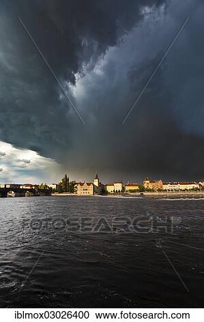 "Moldova River during a thunderstorm, with Charles Bridge, Smetana Museum, the former waterworks, the Old Town Bridge Tower and the Water Tower, Mala Strana, Prague, Czech Republic, Europe" View Large Photo Image Stock Image - "Moldova River during a thunderstorm, with Charles Bridge, Smetana Museum, the former waterworks, the Old Town Bridge Tower and the Water Tower, Mala Strana, Prague, Czech Republic, Europe". Fotosearch