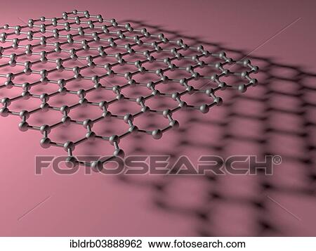 Stock Image - "Molecular structure of Graphene, new material, illustration". Fotosearch