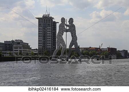 Molecule Man, monumental work of art by the American sculptor Jonathan Borofsky, 1999, on the Spree river, Berlin, Germany, Europe View Large Photo Image Picture - Molecule Man, monumental work of art by the American sculptor Jonathan Borofsky, 1999, on the Spree river, Berlin, Germany, Europe. Fotosearch