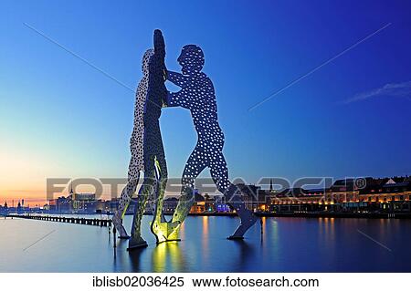 "Molecule Men, 30 metre high work of art made of aluminum, sculptor Jonathan Borofsky, standing in the Spree River at sunset, Berlin, Germany, Europe, PublicGround, Europe" View Large Photo Image Stock Photography - "Molecule Men, 30 metre high work of art made of aluminum, sculptor Jonathan Borofsky, standing in the Spree River at sunset, Berlin, Germany, Europe, PublicGround, Europe". Fotosearch