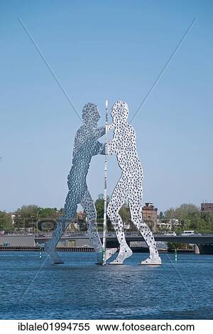 "Molecule Men, sculpture, Lake Rummelsburg, Treptow, Berlin, Germany, Europe" View Large Photo Image Stock Photography - "Molecule Men, sculpture, Lake Rummelsburg, Treptow, Berlin, Germany, Europe". Fotosearch