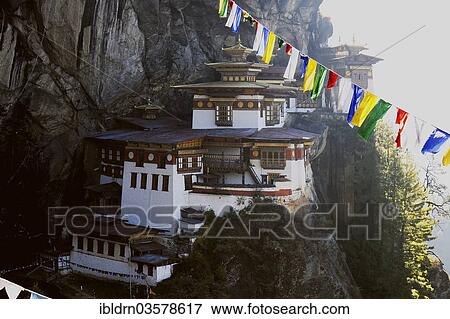 "Monastery and temple of Taktshang-Lhakang, also called the """"Tiger's Lair"""", Paro valley, Paro district, Bhutan, Asia" View Large Photo Image Stock Photo - "Monastery and temple of Taktshang-Lhakang, also called the """"Tiger's Lair"""", Paro valley, Paro district, Bhutan, Asia". Fotosearch