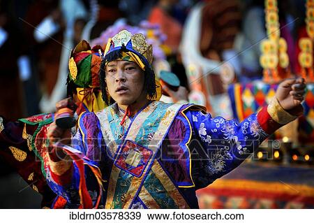 Stock Photo - "Monastery festival in Jakar Dzong fortress, Jakar, Bumthang district, Bhutan, Asia". Fotosearch