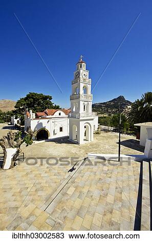 Stock Image - "Moni Tsambika, small church, Rhodes, Greece, Europe, Rhodos, Tsambika, Griechenland, Greece, Europe". Fotosearch
