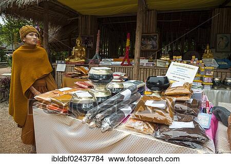 "Monk at a market stall, temple and monastery of Wat Phra Archa Thong or Golden Horse Temple, Mae Chan, Chiang Rai Province, Northern Thailand, Thailand, Asia" View Large Photo Image Picture - "Monk at a market stall, temple and monastery of Wat Phra Archa Thong or Golden Horse Temple, Mae Chan, Chiang Rai Province, Northern Thailand, Thailand, Asia". Fotosearch