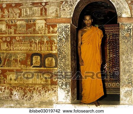 "Monk standing at the entrance to the shrine, archway, wall painting, Degaldoruwa Cave Temple, Kandy, Zentralprovinz, Sri Lanka, Asia" View Large Photo Image Stock Image - "Monk standing at the entrance to the shrine, archway, wall painting, Degaldoruwa Cave Temple, Kandy, Zentralprovinz, Sri Lanka, Asia". Fotosearch