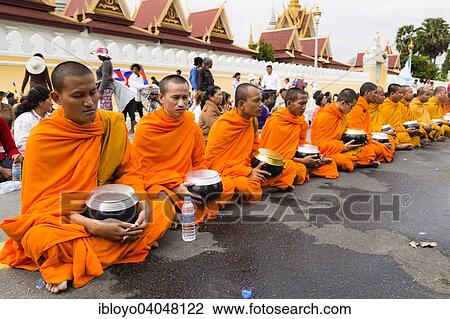 "Monks in the streets of Phnom Penh, Cambodia, Asia" View Large Photo Image Stock Image - "Monks in the streets of Phnom Penh, Cambodia, Asia". Fotosearch