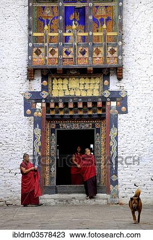 "Monks of the Drukpa monastic community entering the courtyard of Trashigang Dzong fortress, Trashigang, Trashigang district, Bhutan, Asia" View Large Photo Image Stock Image - "Monks of the Drukpa monastic community entering the courtyard of Trashigang Dzong fortress, Trashigang, Trashigang district, Bhutan, Asia". Fotosearch