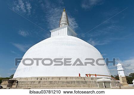 "Monks tying a cloth around a large white stupa, Ruwanwelisaya Dagoba, Anuradhapura, Sri Lanka, Asia" View Large Photo Image Stock Image - "Monks tying a cloth around a large white stupa, Ruwanwelisaya Dagoba, Anuradhapura, Sri Lanka, Asia". Fotosearch