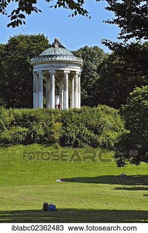 Stock Image - "Monopteros, designed by Leo von Klenze in the English Garden, Munich, Bavaria, Germany, Europe". Fotosearch