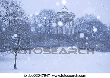 "Monopteros temple in the English Garden in snow, Munchen, Bavaria, Germany, Europe" View Large Photo Image Stock Photo - "Monopteros temple in the English Garden in snow, Munchen, Bavaria, Germany, Europe". Fotosearch