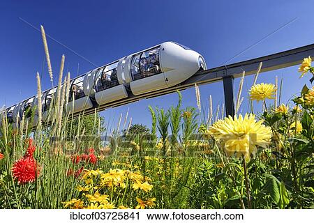 Stock Image - "Monorail train at the site of the International Garden Show 2013, Wilhelmsburg, Hamburg, Hamburg, Germany, Europe". Fotosearch