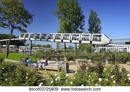 Stock Photo - "Monorail train at the site of the International Garden Show 2013, Wilhelmsburg, Hamburg, Hamburg, Germany, Europe". Fotosearch