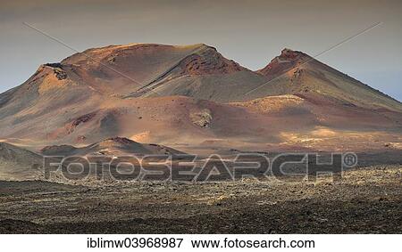 Stock Photo - "Montanas del Fuego, Timanfaya National Park, Lanzarote, Canary Islands, Spain, Europe". Fotosearch