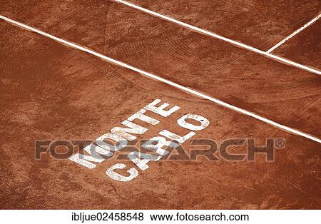 "Monte Carlo lettering in the red sand of the Monte Carlo Country Club Centre Court, Principality of Monaco, Cote d'Azur, Europe" View Large Photo Image Stock Photo - "Monte Carlo lettering in the red sand of the Monte Carlo Country Club Centre Court, Principality of Monaco, Cote d'Azur, Europe". Fotosearch