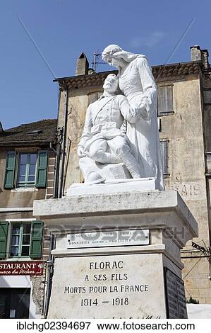 Stock Photo - "Monument aux Morts, war monument, Florac, Lozere, Languedoc Roussillon, France, Europe". Fotosearch