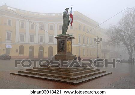 Stock Image - "Monument Governor of Odessa - Duke of Richelieu, Armand Emmanuel Sophie Septimanie de Vignerot du Plessis, Odessa, Ukraine, Europe, Odessa, Odessa Oblast, Ukraine, Europe". Fotosearch
