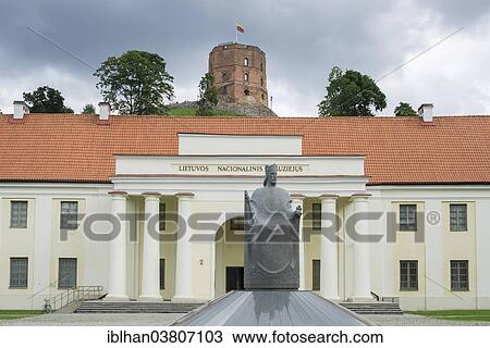 "Monument of King Mindaugas in front of the National Museum, the Gediminas Tower at the back, Vilnius, Vilnius district, Lithuania, Europe" View Large Photo Image Stock Image - "Monument of King Mindaugas in front of the National Museum, the Gediminas Tower at the back, Vilnius, Vilnius district, Lithuania, Europe". Fotosearch