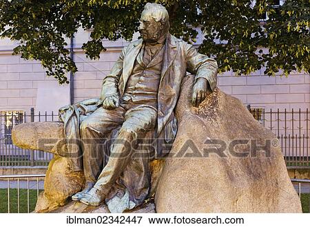 Stock Photo - "Monument to Adalbert Stifter, Promenade, Linz, Upper Austria, Austria, Europe, PublicGround, Europe". Fotosearch