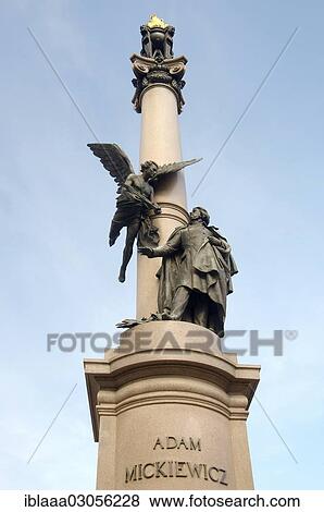 Stock Photo - "Monument to Adam Mickiewicz, Lviv, Lviv Oblast, Ukraine, Europe". Fotosearch
