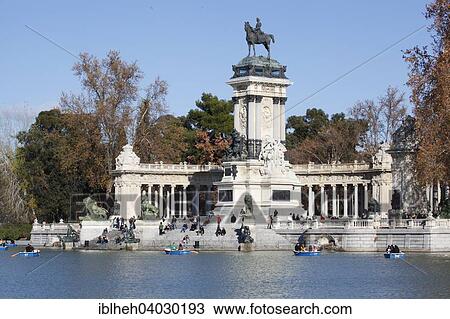 Stock Image - "Monument to Alfonso XII., Buen Retiro Park, Madrid, Spain, Europe". Fotosearch