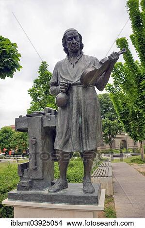 Picture - "Monument to Antonio Stradivari outside the Museo del Violino, violin museum, Cremona, Lombardy, Italy, Europe". Fotosearch