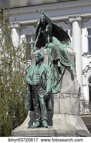 Stock Photo - "Monument to Dr. France Preseren, Preseren Square, Ljubljana, Slovenia, Europe". Fotosearch
