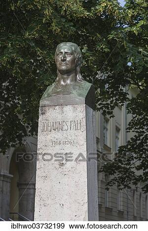 "Monument to Johannes Falk, bronze bust on a stone plinth with an inscription, Weimar, Thuringia, Germany, Europe" View Large Photo Image Stock Photo - "Monument to Johannes Falk, bronze bust on a stone plinth with an inscription, Weimar, Thuringia, Germany, Europe". Fotosearch