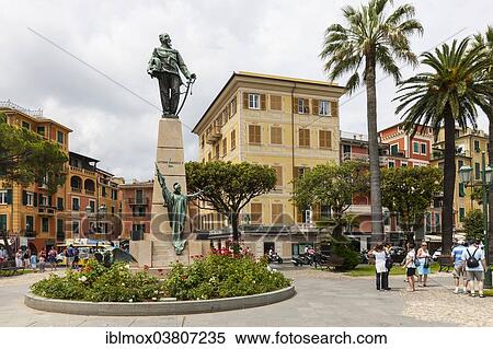 Stock Photography - "Monument to King Victor Emanuel II, Santa Margherita Ligure, Liguria, Italy, Europe". Fotosearch