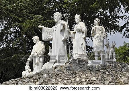 "Monument to St. Benedict with the saints St Adalberto and St Pietro, Monastery of St. Benedict or Sacro Speco, near Subiaco, Lazio, Italy, Europe" View Large Photo Image Stock Image - "Monument to St. Benedict with the saints St Adalberto and St Pietro, Monastery of St. Benedict or Sacro Speco, near Subiaco, Lazio, Italy, Europe". Fotosearch