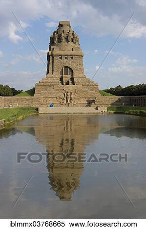 "Monument to the Battle of the Nations, built to commemorate the Battle of Leipzig or the Battle of the Nations, reflected in the lake, Leipzig, Saxony, Germany, Europe" View Large Photo Image Stock Photography - "Monument to the Battle of the Nations, built to commemorate the Battle of Leipzig or the Battle of the Nations, reflected in the lake, Leipzig, Saxony, Germany, Europe". Fotosearch