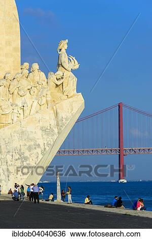 "Monument to the Discoveries or Padrao dos Descobrimentos, 25 de Abril Bridge, River Tagus, Lisbon, Portugal, Europe" View Large Photo Image Stock Photograph - "Monument to the Discoveries or Padrao dos Descobrimentos, 25 de Abril Bridge, River Tagus, Lisbon, Portugal, Europe". Fotosearch