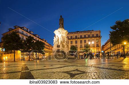 "Monument to the poet Luis de Camoes, Largo de Camoes, blue hour, twilight, Lisbon, Portugal, Europe" View Large Photo Image Stock Image - "Monument to the poet Luis de Camoes, Largo de Camoes, blue hour, twilight, Lisbon, Portugal, Europe". Fotosearch