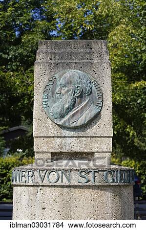 Picture - "Monument to Theodor Billroth, Sankt Gilgen, Salzkammergut, Salzburg State, Austria, Europe". Fotosearch