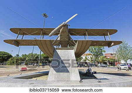 "Monument with the seaplane Santa Cruz, with which Sacadura Cabral and Gago Coutinho completed the first South Atlantic aerial crossing in 1922, Belem, Lisbon, Lisbon District, Portugal, Europe" View Large Photo Image Stock Photo - "Monument with the seaplane Santa Cruz, with which Sacadura Cabral and Gago Coutinho completed the first South Atlantic aerial crossing in 1922, Belem, Lisbon, Lisbon District, Portugal, Europe". Fotosearch