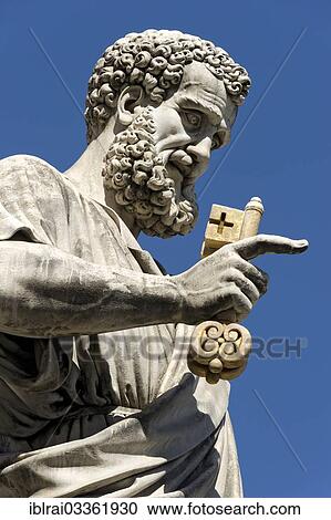 "Monumental statue of Saint Peter the Apostle in front of Saint Peter's Basilica, Piazza San Pietro, St. Peter's Square, Vatican City State, Italy, Europe" View Large Photo Image Stock Image - "Monumental statue of Saint Peter the Apostle in front of Saint Peter's Basilica, Piazza San Pietro, St. Peter's Square, Vatican City State, Italy, Europe". Fotosearch