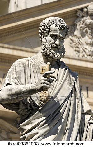 "Monumental statue of Saint Peter the Apostle in front of Saint Peter's Basilica, Piazza San Pietro, St. Peter's Square, Vatican City State, Italy, Europe" View Large Photo Image Stock Image - "Monumental statue of Saint Peter the Apostle in front of Saint Peter's Basilica, Piazza San Pietro, St. Peter's Square, Vatican City State, Italy, Europe". Fotosearch