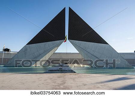 Stock Image - "Monumento aos Combatentes do Ultramar, memorial to the fallen Portuguese soldiers, Belem, Lisbon, Lisbon District, Portugal, Europe". Fotosearch