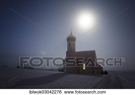 "Moonlit St. Johannisrain church, St. Johannisrain, Penzberg, Upper Bavaria, Bavaria, Germany, Europe" View Large Photo Image Stock Photograph - "Moonlit St. Johannisrain church, St. Johannisrain, Penzberg, Upper Bavaria, Bavaria, Germany, Europe". Fotosearch