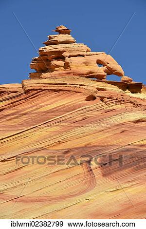 "Moonraker"""", Brain Rocks of the Coyote Buttes South CBS, Cottonwood Teepees, eroded Navajo sandstone rock formations with Liesegang bands or Liesegang rings, Pareah Paria Plateau, Vermilion Cliffs National Monument, Arizona, Utah, Southwestern USA" View Large Photo Image Stock Photo - "Moonraker"""", Brain Rocks of the Coyote Buttes South CBS, Cottonwood Teepees, eroded Navajo sandstone rock formations with Liesegang bands or Liesegang rings, Pareah Paria Plateau, Vermilion Cliffs National Monument, Arizona, Utah, Southwestern USA". Fotosearch