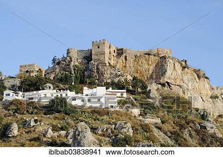 Stock Image - "Moorish castle, Salobrena, Costa del Sol, Granada province, Andalusia, Spain, Europe". Fotosearch