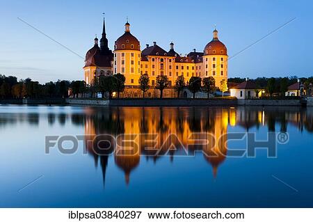 "Moritzburg Castle at dusk, Dresden, Saxony, Germany, Europe" View Large Photo Image Stock Photo - "Moritzburg Castle at dusk, Dresden, Saxony, Germany, Europe". Fotosearch